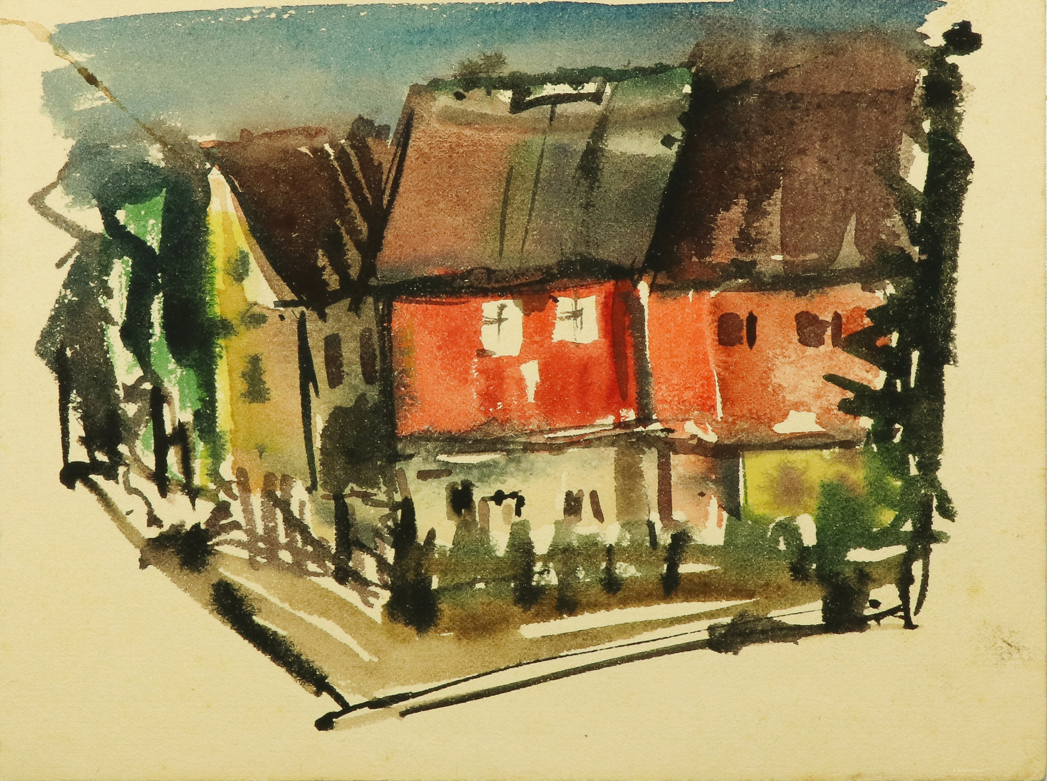 Häuser am Abend